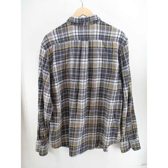 Woolrich Men’s Button Down Flannel‎ XL Plaid Black Yellow - Picture 7 of 7